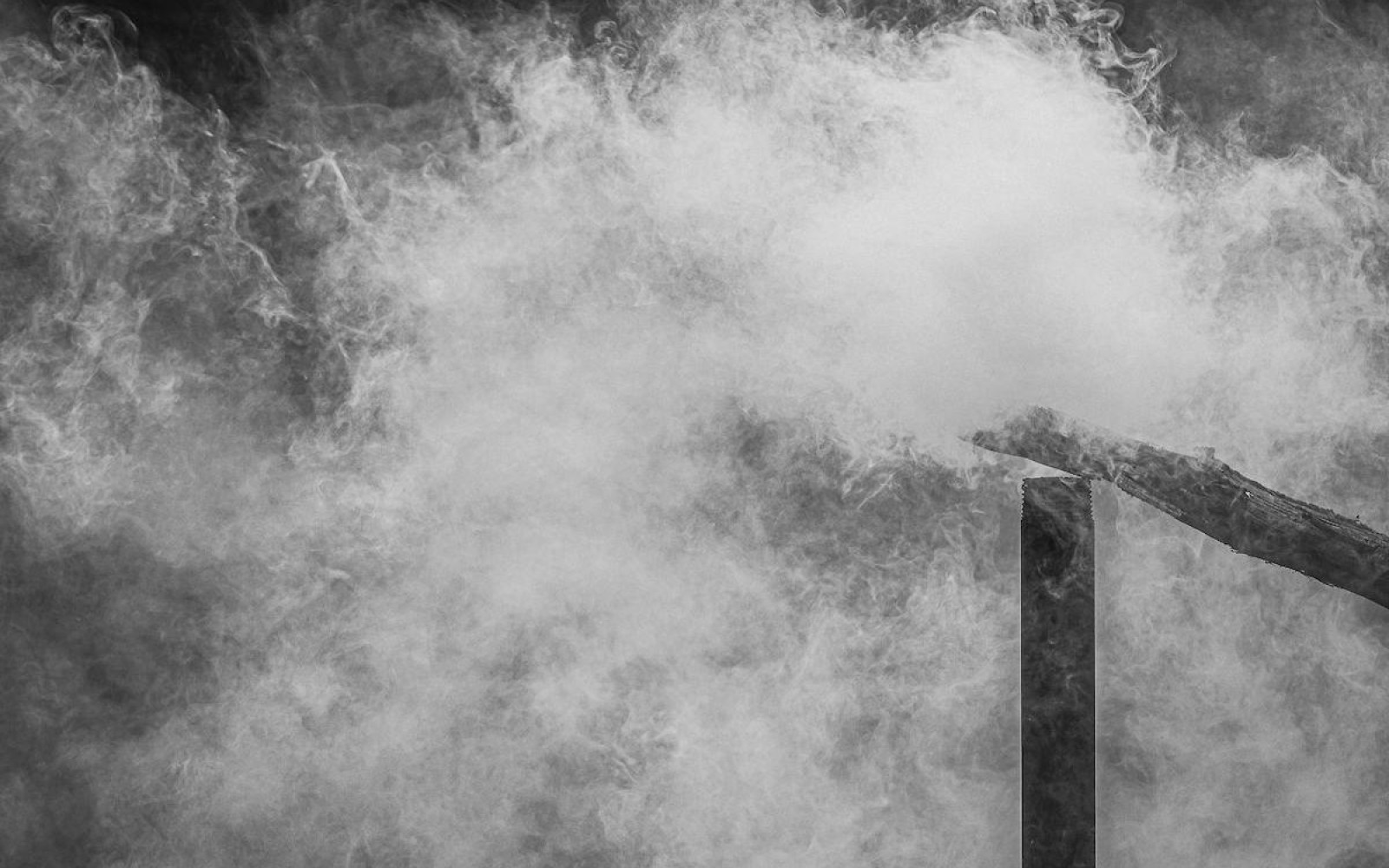 Rauch, der beim Köhlern entsteht